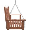 Gungbänk med metallkedjor brun massivt granträ vidaXL 115 x 65 x 63 cm – miniatyr 5