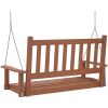 Gungbänk med metallkedjor brun massivt granträ vidaXL 115 x 65 x 63 cm – miniatyr 6