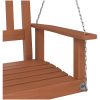 Gungbänk med metallkedjor brun massivt granträ vidaXL 115 x 65 x 63 cm – miniatyr 7