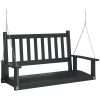 Gungbänk med metallkedjor svart massivt granträ vidaXL 115 x 65 x 63 cm – miniatyr 2
