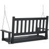 Gungbänk med metallkedjor svart massivt granträ vidaXL 115 x 65 x 63 cm – miniatyr 6