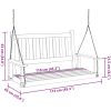 Gungbänk med metallkedjor svart massivt granträ vidaXL 115 x 65 x 63 cm – miniatyr 8