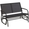Gungbänk svart 120,5x76x86,5 cm textilene&stål vidaXL – miniatyr 2