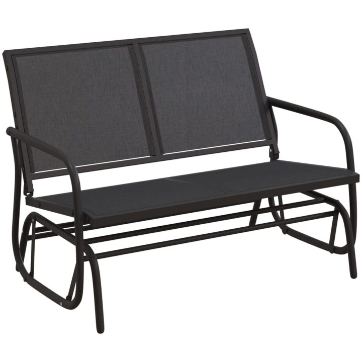 Gungbänk svart 120,5x76x86,5 cm textilene&stål vidaXL – bild 2