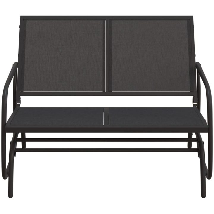 Gungbänk svart 120,5x76x86,5 cm textilene&stål vidaXL – bild 3