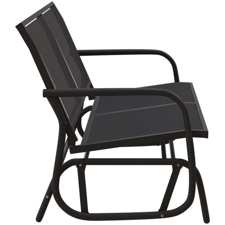 Gungbänk svart 120,5x76x86,5 cm textilene&stål vidaXL – bild 4