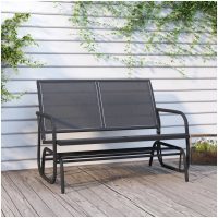 Gungbänk svart 120,5x76x86,5 cm textilene&stål vidaXL