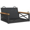 Gungbänk svart konstrotting vidaXL 63 x 62 x 40 cm – miniatyr 2