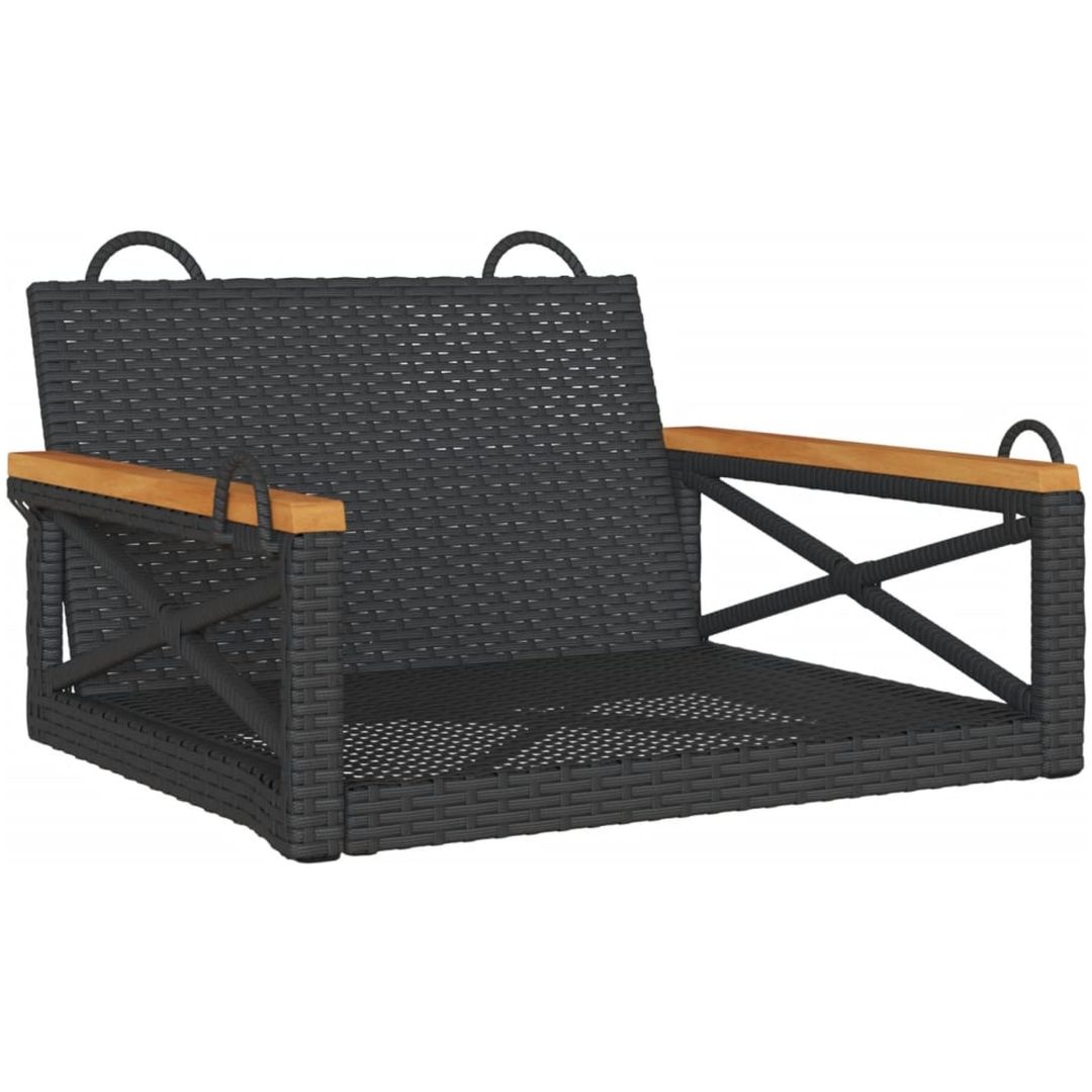 Gungbänk svart konstrotting vidaXL 63 x 62 x 40 cm – bild 2