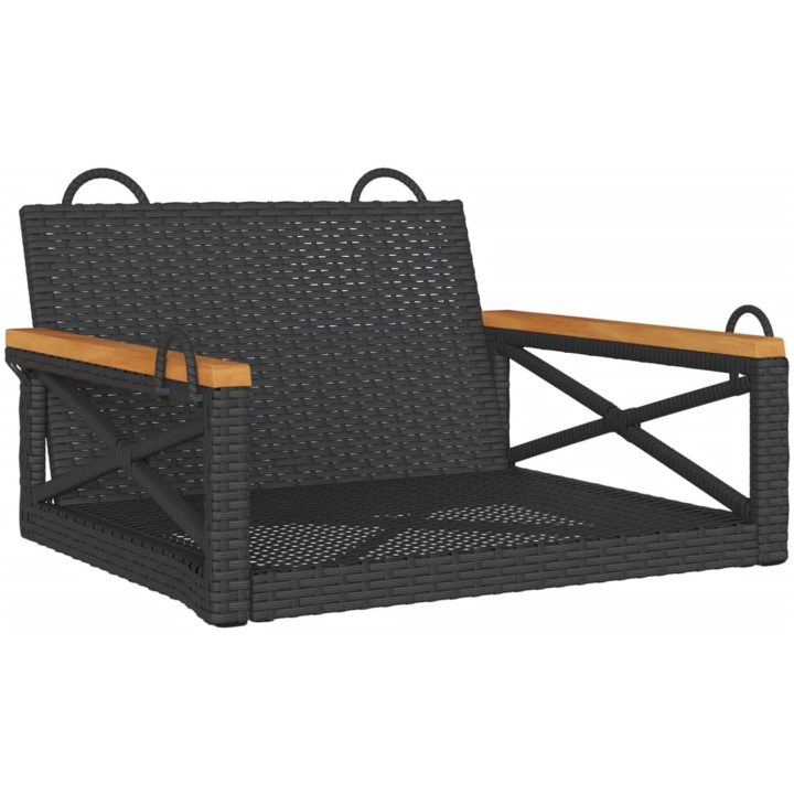 Gungbänk svart konstrotting vidaXL 63 x 62 x 40 cm – bild 2
