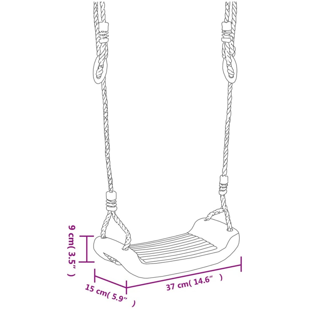 Gungsits med rep blå 37x15 cm PE vidaXL – bild 5