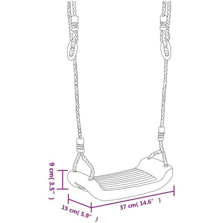 Gungsits med rep blå 37x15 cm PE vidaXL – bild 5