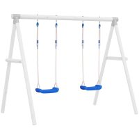 Gungsitsar med rep 2 st blå 37x15 cm polyeten vidaXL
