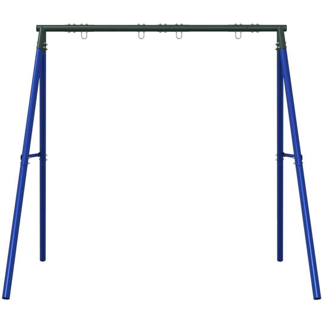 Gungställning för utomhusbruk med 4 hängkrokar blå stål vidaXL 206 cm – bild 3