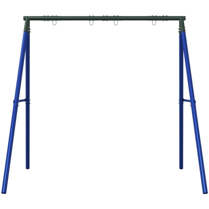 Gungställning för utomhusbruk med 4 hängkrokar blå stål vidaXL 206 cm – bild 3