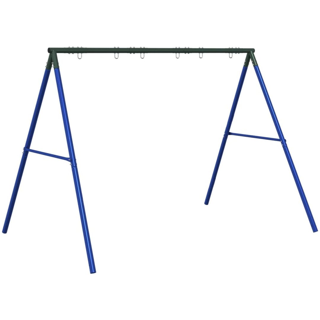 Gungställning för utomhusbruk med 6 hängkrokar blå stål vidaXL 273.5 cm – bild 2