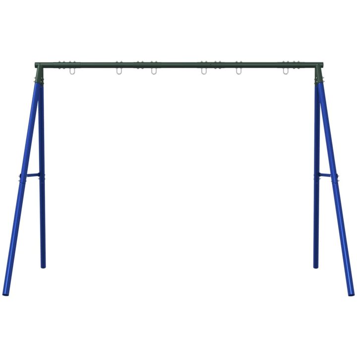 Gungställning för utomhusbruk med 6 hängkrokar blå stål vidaXL 273.5 cm – bild 3