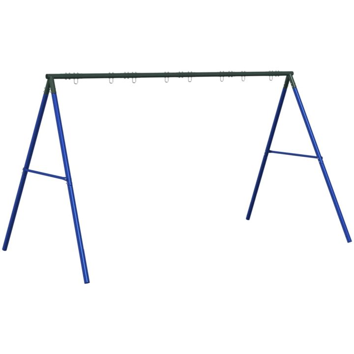 Gungställning för utomhusbruk med 8 hängkrokar blå stål vidaXL 341 cm – bild 2