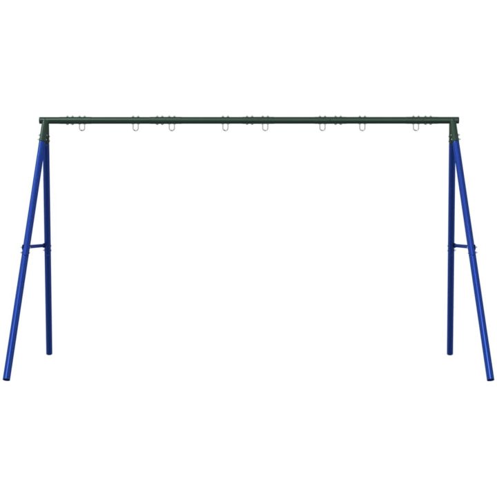 Gungställning för utomhusbruk med 8 hängkrokar blå stål vidaXL 341 cm – bild 3