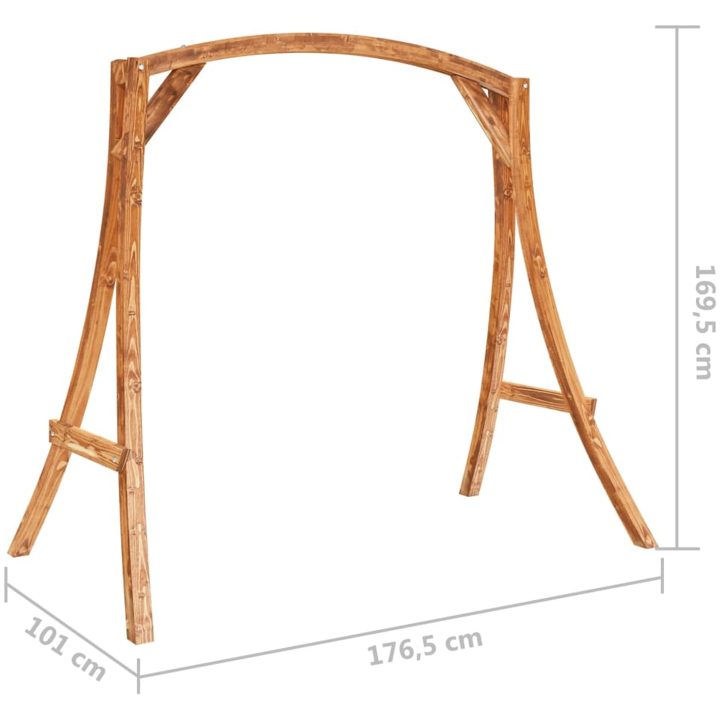 Gungställning massivt böjträ med teakyta vidaXL – bild 5
