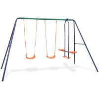 Gungställning med 4 sitsar orange vidaXL