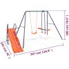 Gungställning med rutschkana och 3 sitsar orange vidaXL – miniatyr 10