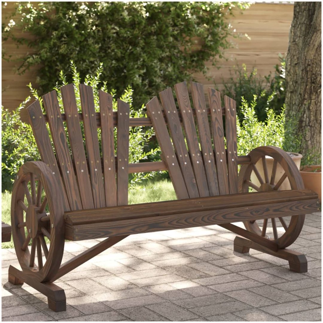 Gungstol 2-sits adirondack massivt granträ vidaXL