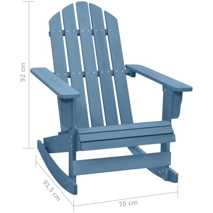 Gungstol adirondack massivt granträ blå vidaXL – bild 6