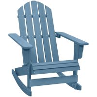 Gungstol adirondack massivt granträ blå vidaXL