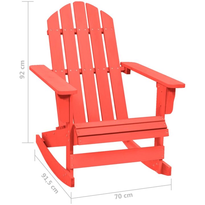 Gungstol adirondack massivt granträ röd vidaXL – bild 6