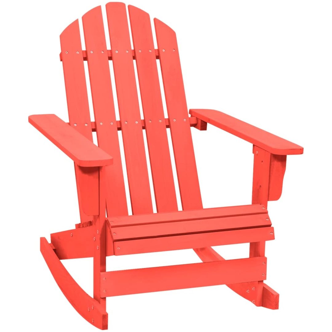 Gungstol adirondack massivt granträ röd vidaXL