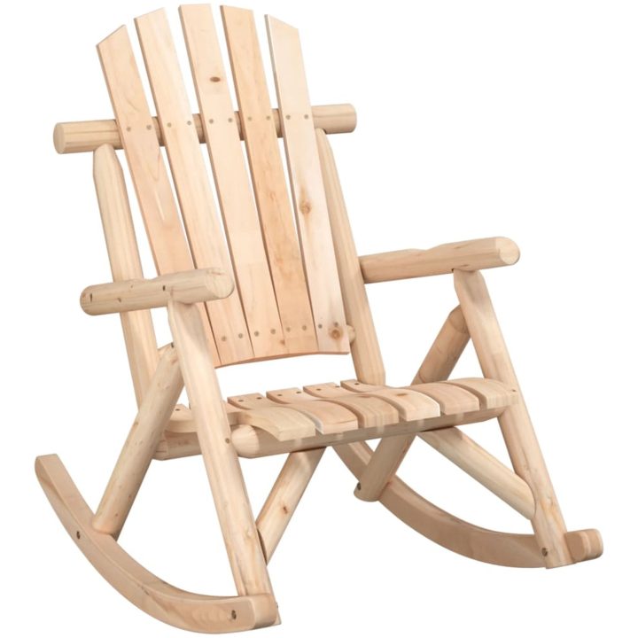 Gungstol för trädgården 69x96x101 cm massivt granträ vidaXL – bild 2