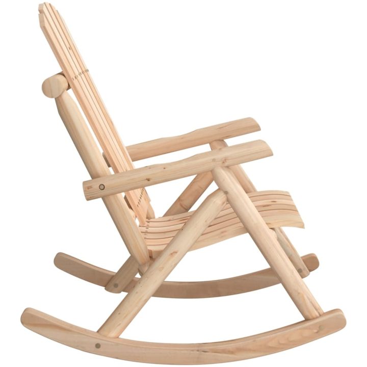 Gungstol för trädgården 69x96x101 cm massivt granträ vidaXL – bild 4