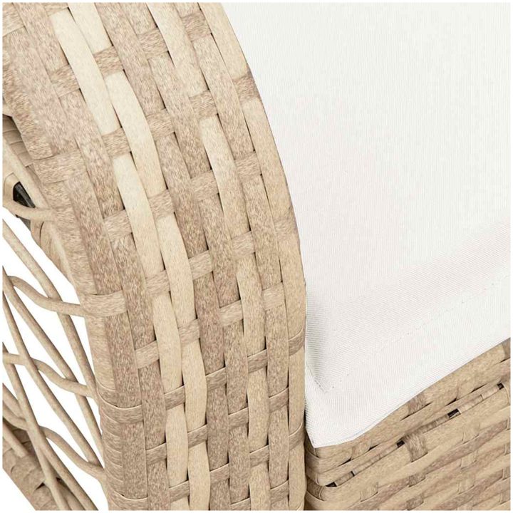 Gungstol för trädgården med dynor beige konstrotting vidaXL – bild 8