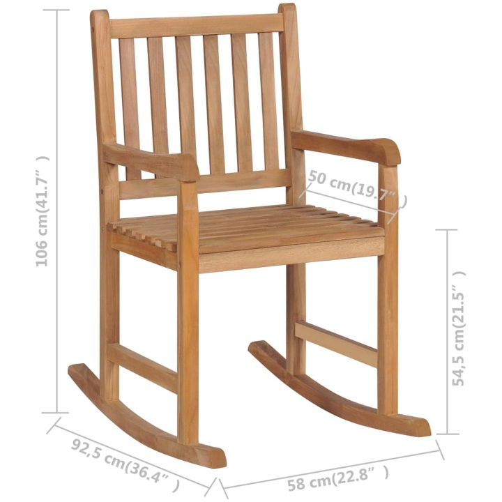 Gungstol i massiv teak vidaXL – bild 5