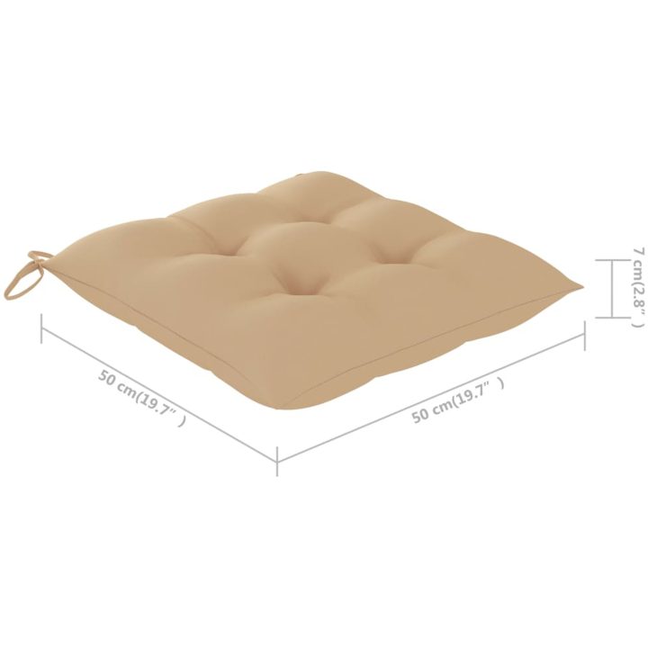Gungstol med beige dyna massiv teak vidaXL – bild 11