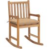 Gungstol med beige dyna massiv teak vidaXL – miniatyr 1