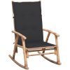 Gungstol med dyna bambu vidaXL 120 x 50 x 4 cm – miniatyr 1