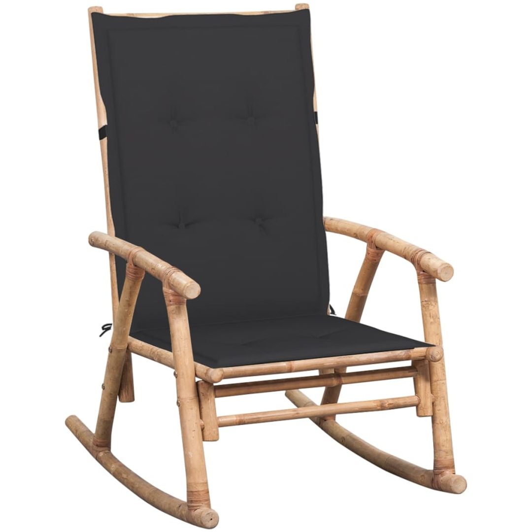 Gungstol med dyna bambu vidaXL 120 x 50 x 4 cm