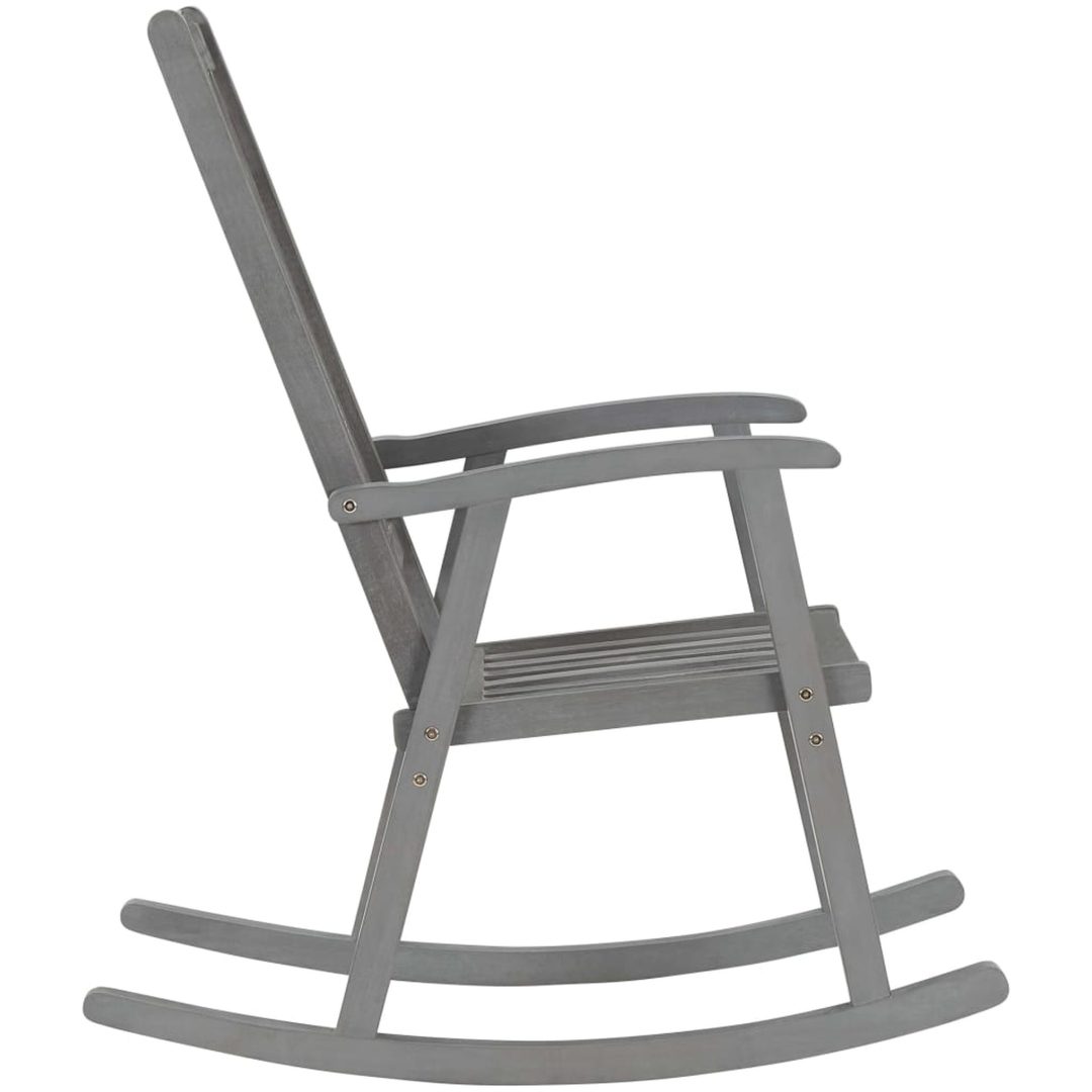 Gungstol med grå dynor massivt akaciaträ vidaXL 120 x 50 x 3 cm – bild 4
