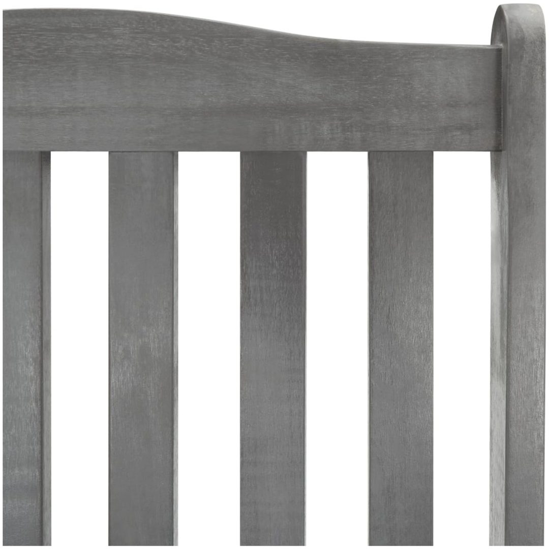 Gungstol med grå dynor massivt akaciaträ vidaXL 120 x 50 x 3 cm – bild 5