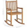 Gungstol med gräddvit dyna massiv teak vidaXL – miniatyr 12
