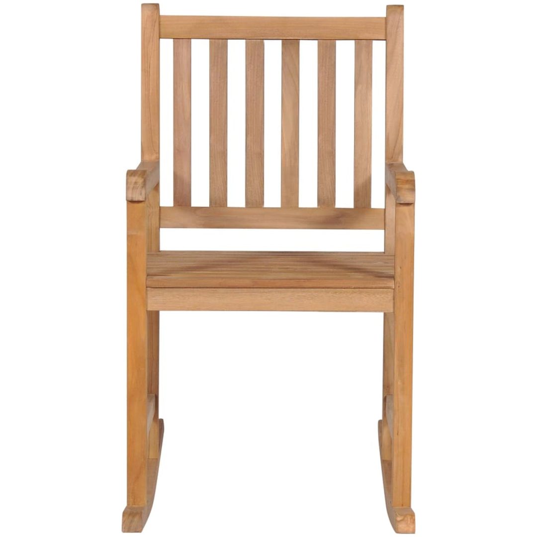 Gungstol med grårutig dyna massiv teak vidaXL – bild 3