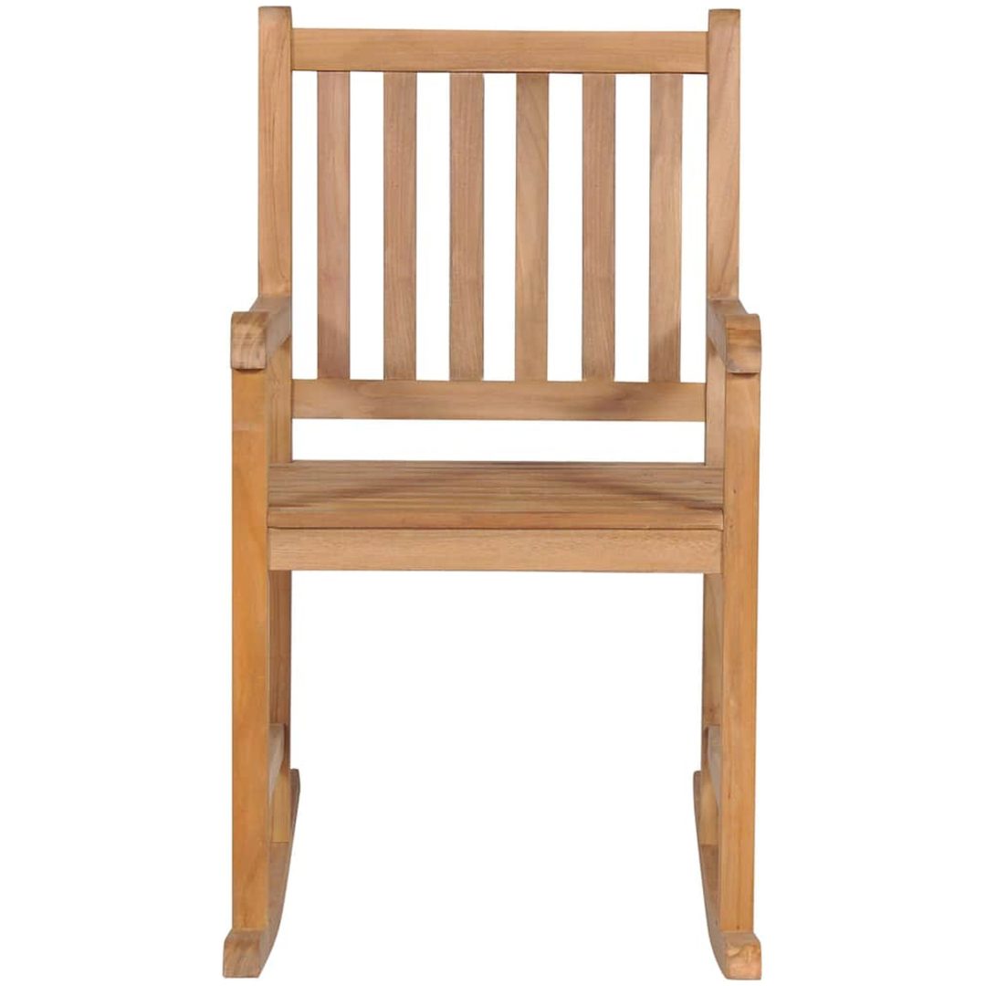 Gungstol med grön dyna massiv teak vidaXL – bild 3