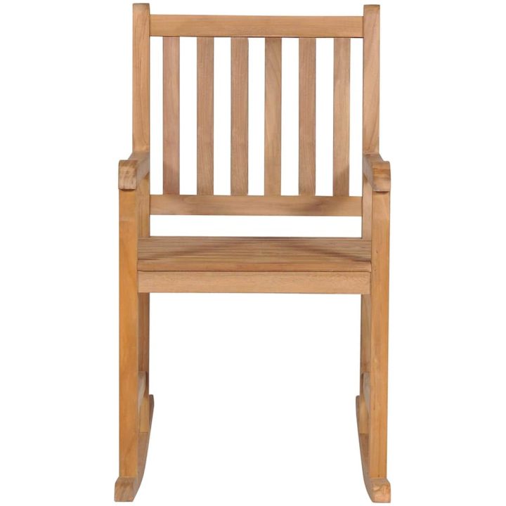 Gungstol med grön dyna massiv teak vidaXL – bild 3