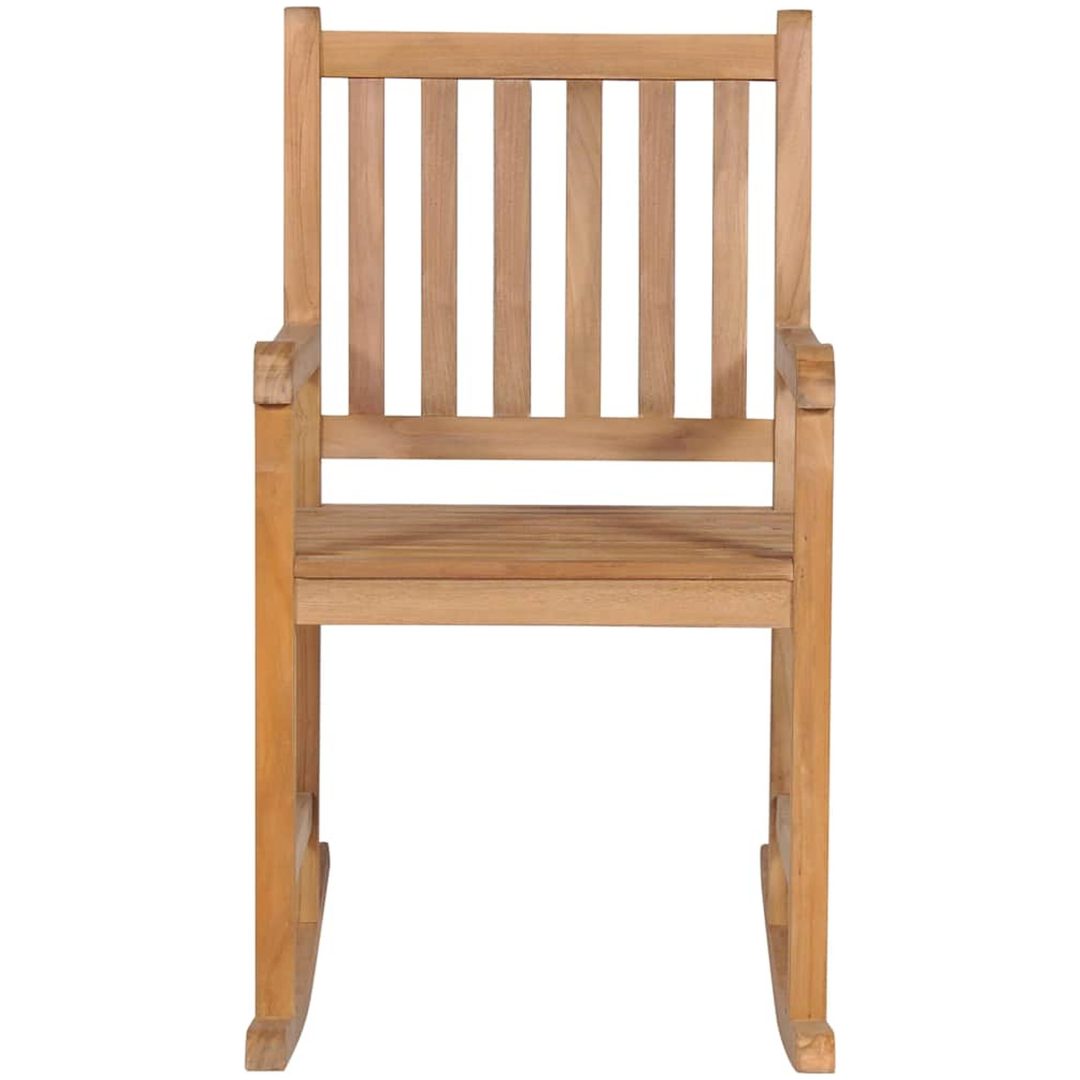 Gungstol med svart dyna massiv teak vidaXL – bild 7