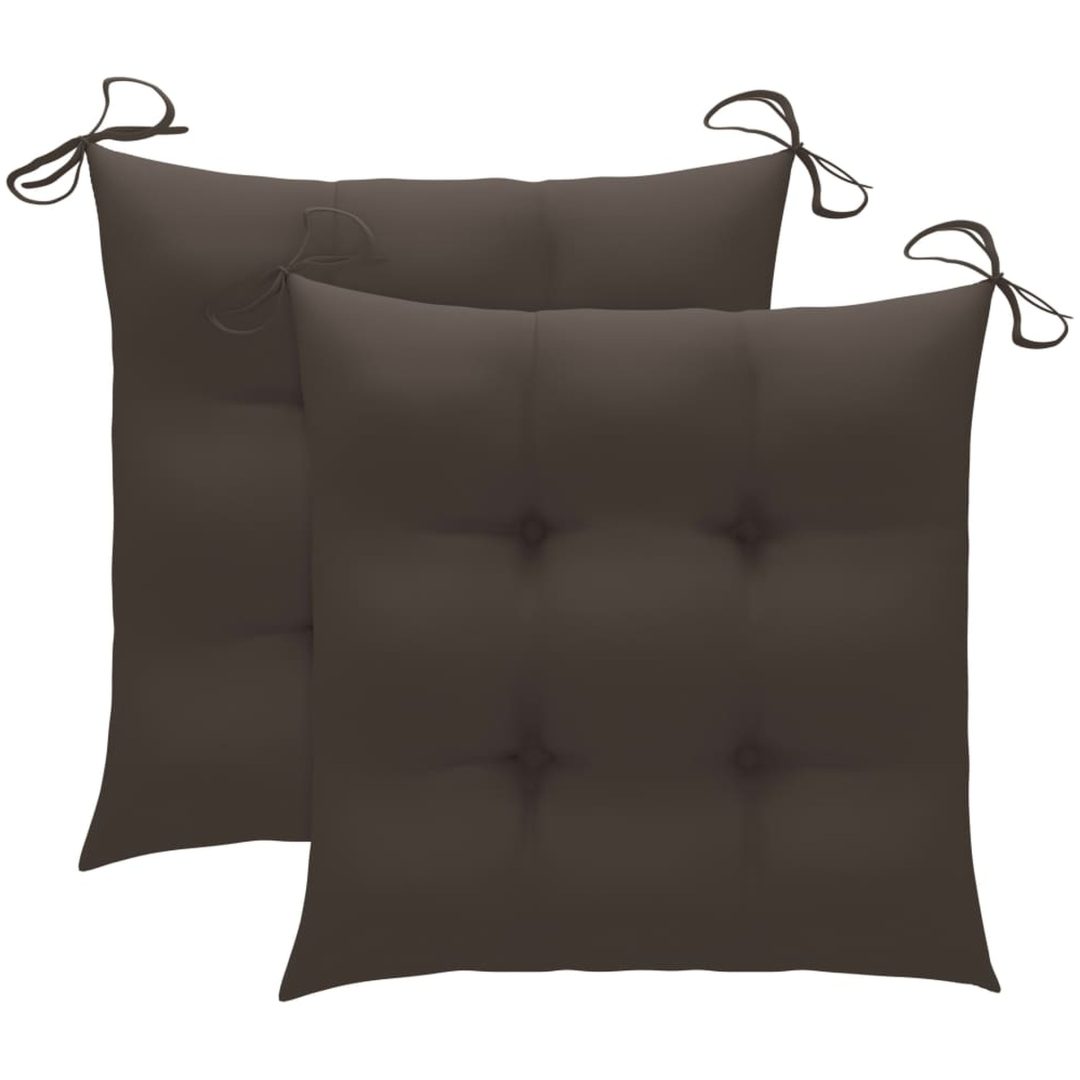 Gungstol med taupe dyna massiv teak vidaXL – bild 2