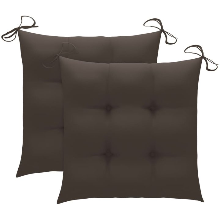 Gungstol med taupe dyna massiv teak vidaXL – bild 2