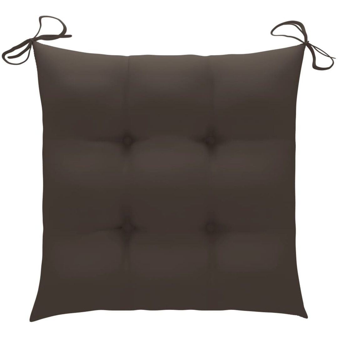 Gungstol med taupe dyna massiv teak vidaXL – bild 3