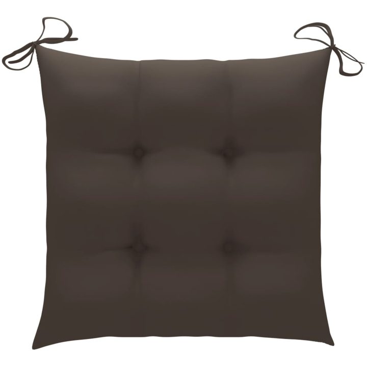 Gungstol med taupe dyna massiv teak vidaXL – bild 3
